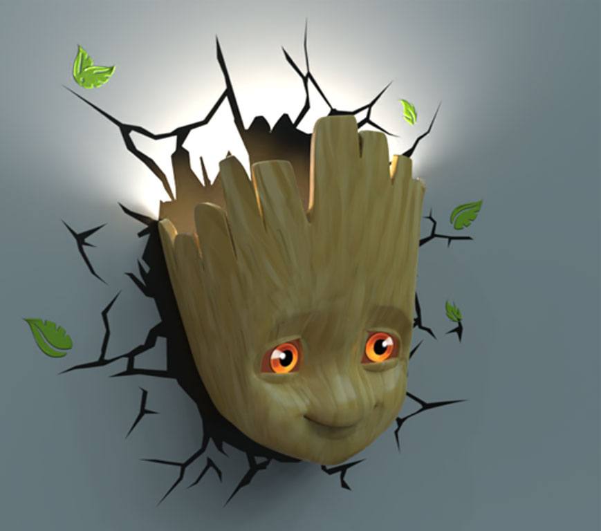 Marvel 3D LED Leuchte Baby Groot Face 3D - Versand: 5-7 Tage nach Bestellung
