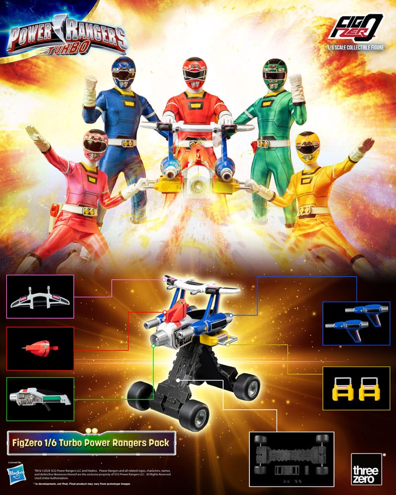Power Rangers Turbo FigZero Actionfiguren 1/6 5er-Pack Turbo Power Rangers 30 cm - Preorder - ETA: 03.11.2025