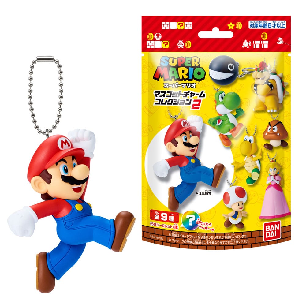 Super Mario Schlüssenanhänger 5 cm Mascot Charm Collection Wave 2 Blind Bag Display (10) - Preorder - ETA: 25.05.2026