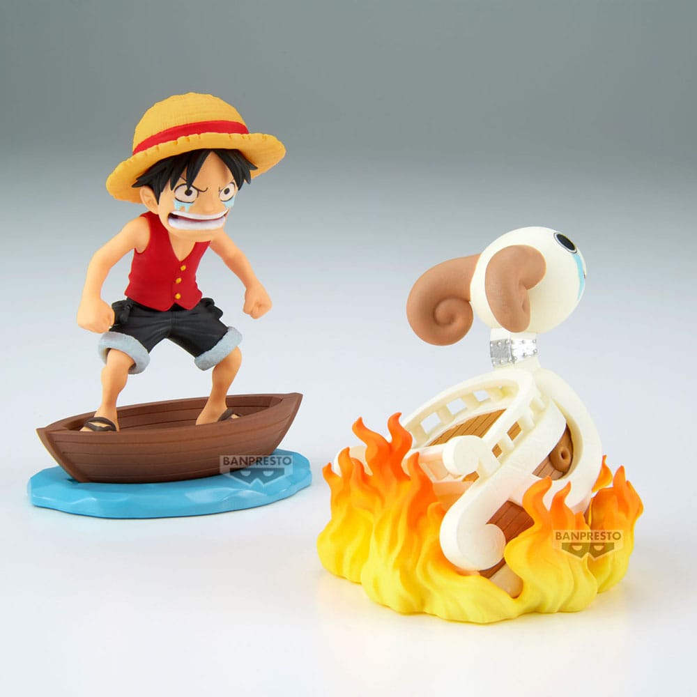One Piece WCF Log Stories PVC Statuen 2er-Pack Luffy & Going Merry 8 cm - Versand: 5-7 Tage nach Bestellung