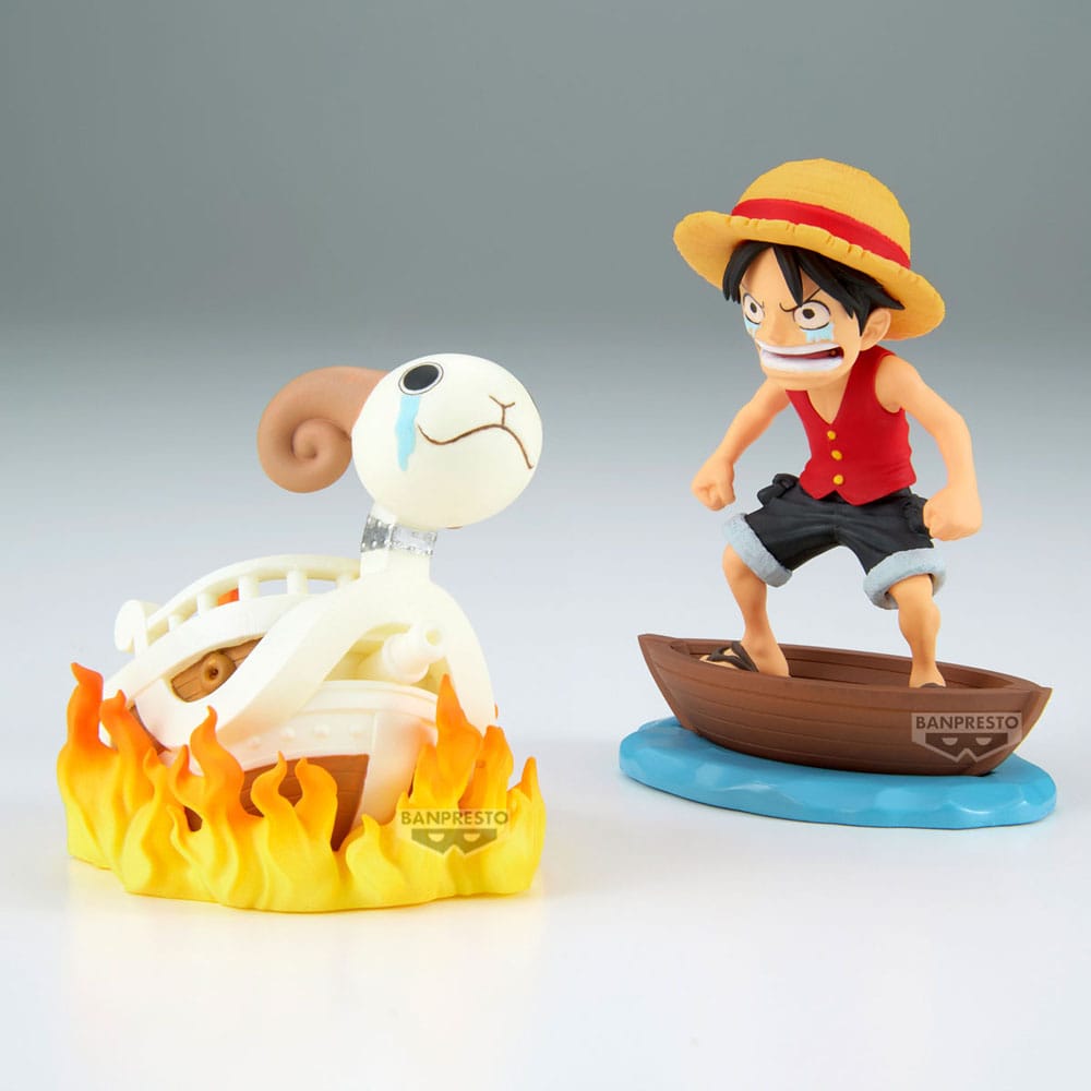 One Piece WCF Log Stories PVC Statuen 2er-Pack Luffy & Going Merry 8 cm - Versand: 5-7 Tage nach Bestellung
