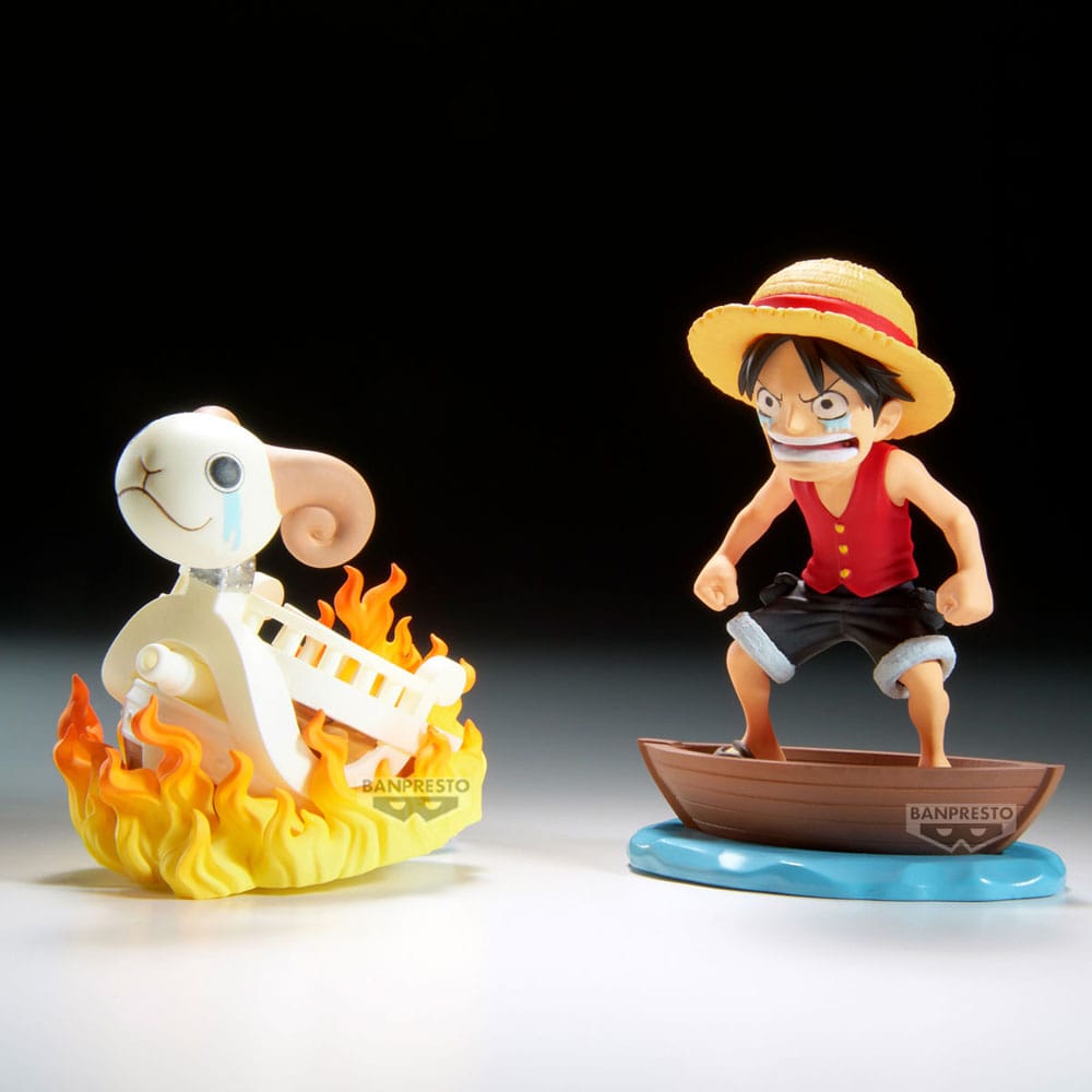 One Piece WCF Log Stories PVC Statuen 2er-Pack Luffy & Going Merry 8 cm - Versand: 5-7 Tage nach Bestellung