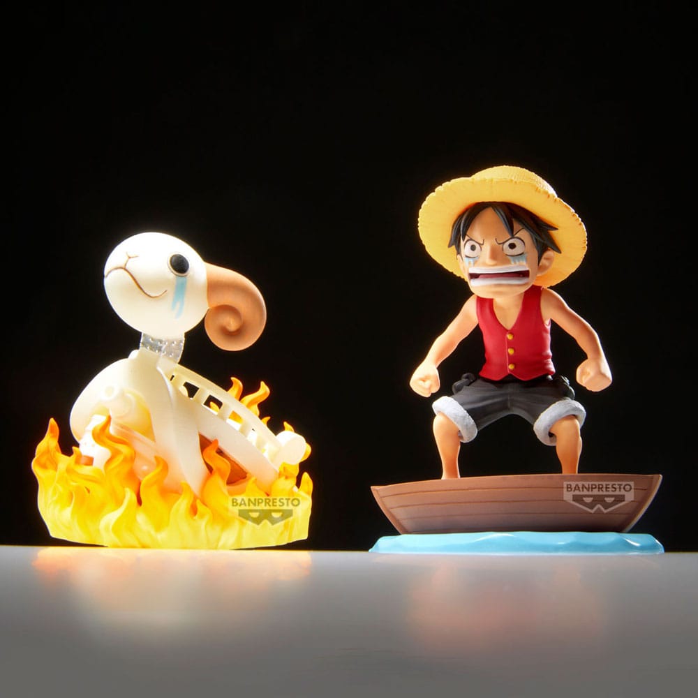 One Piece WCF Log Stories PVC Statuen 2er-Pack Luffy & Going Merry 8 cm - Versand: 5-7 Tage nach Bestellung
