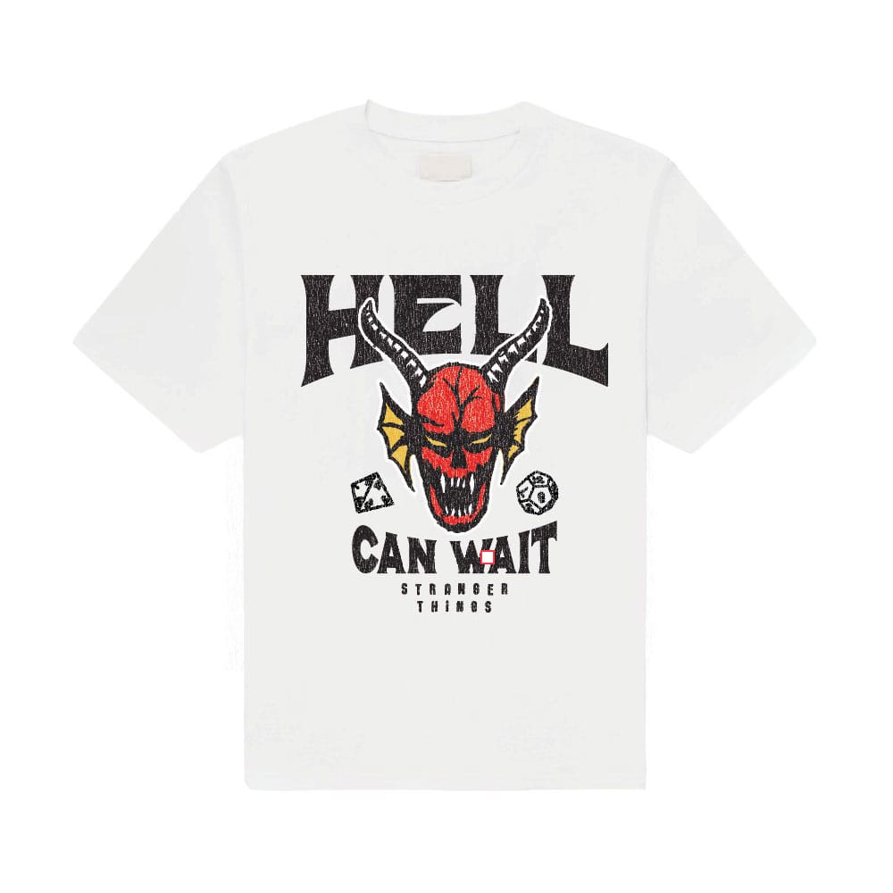 Stranger Things T-Shirt Hell Can Wait (white) Größe L - Versand: 7 Tage nach Bestellung