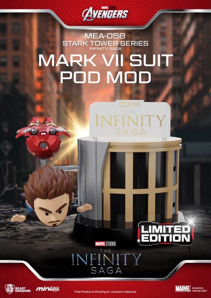 Marvel Mini Egg Attack Figuren The Infinity Saga Stark Tower series Tony Stark & Mark VII suit pod mod 12 cm - Versand: 5-7 Tage nach Bestellung