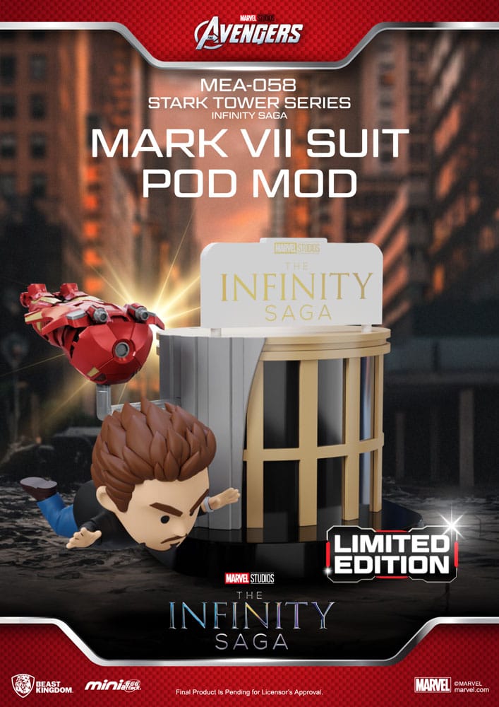 Marvel Mini Egg Attack Figuren The Infinity Saga Stark Tower series Tony Stark & Mark VII suit pod mod 12 cm - Versand: 5-7 Tage nach Bestellung