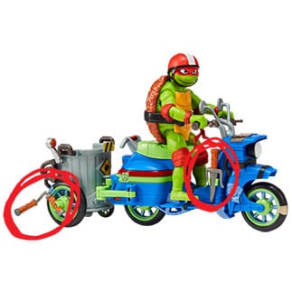 Teenage Mutant Ninja Turtles: Mutant Mayhem Action Figur Raphael & Scooter mit Seitenwagen 11 cm - Versand: 5-7 Tage nach Bestellung
