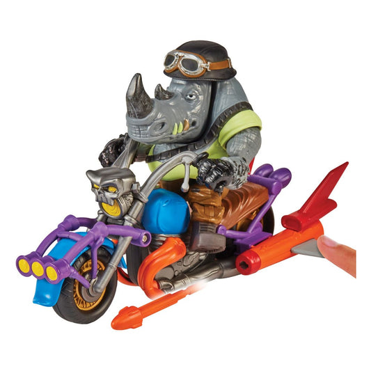 Teenage Mutant Ninja Turtles Actionfigur mit Fahrzeug Rocksteady & Chopper 12 cm  - Versand: 5-7 Tage nach Bestellung