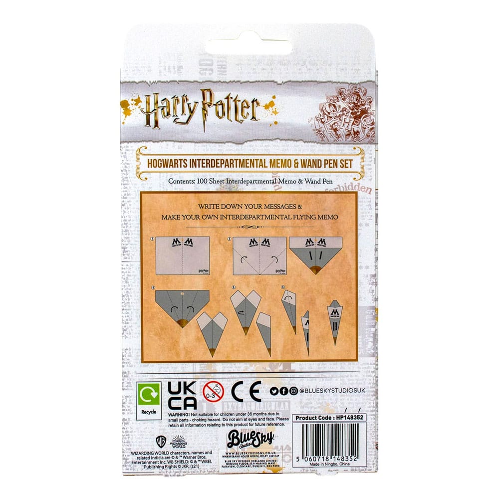 Harry Potter Notizzettel mit Zauberstabstift Hogwarts - Preorder - ETA: 08.09.2025