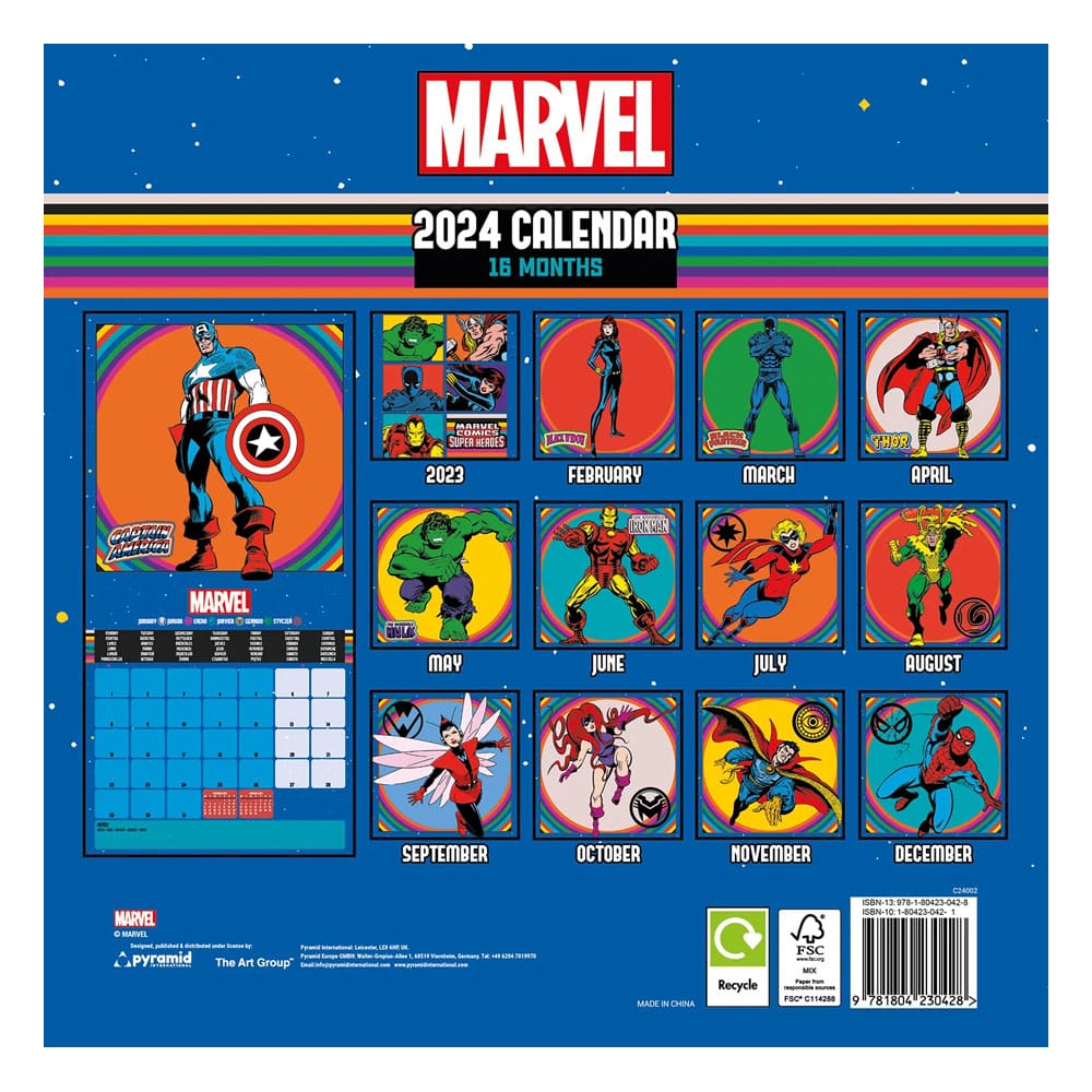 Marvel Kalender 2024 Super Heroes - Versand: 5-7 Tage nach Bestellung