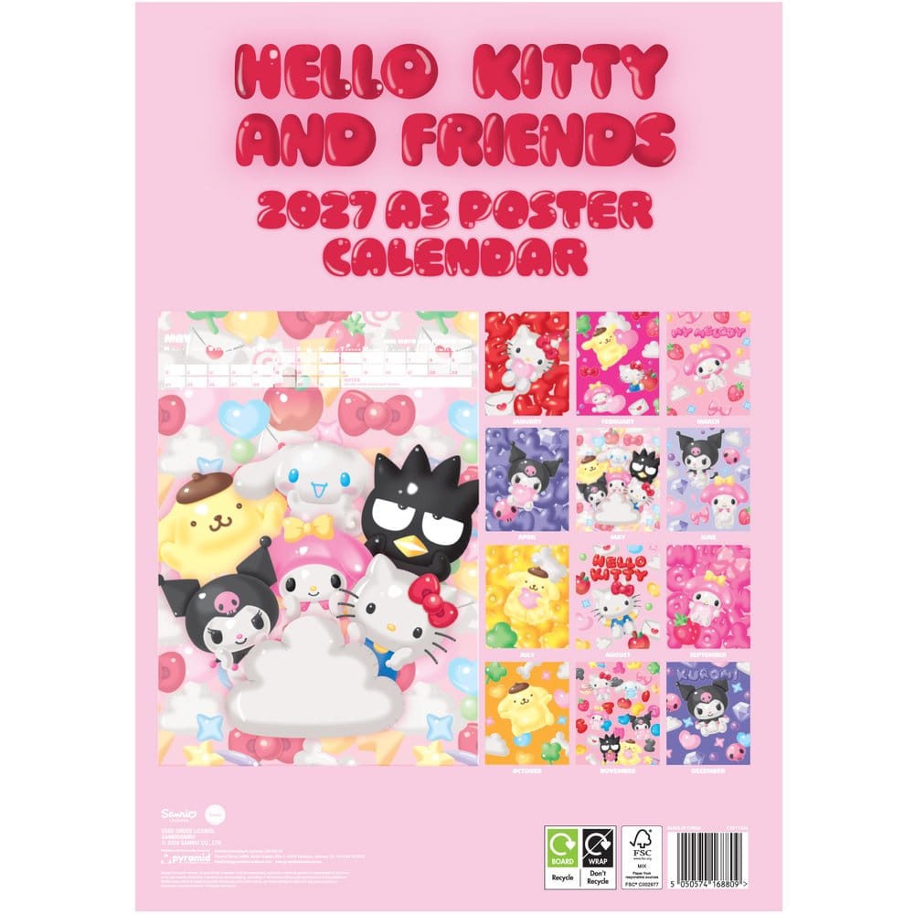 Hello Kitty Kalender A3 Poster 2027 - Preorder - ETA: 25.09.2026