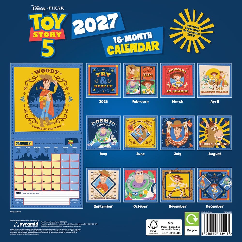 Toy Story Kalender 2027 30 x 30 cm - Preorder - ETA: 25.09.2026