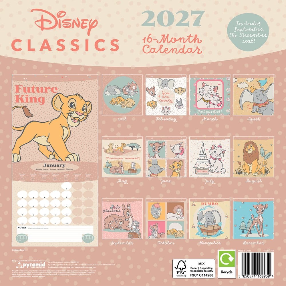 Disney Classics Kalender Treasured Memories 2027 30 x 30 cm - Preorder - ETA: 25.09.2026