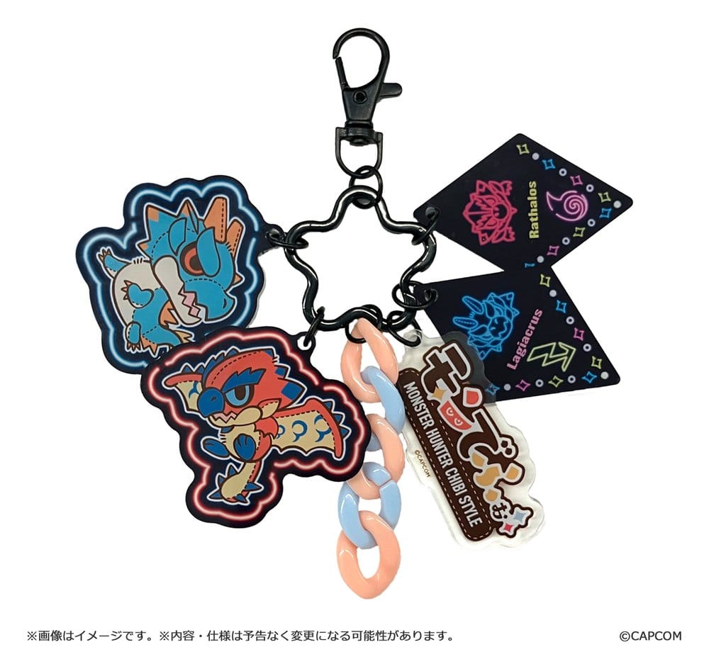 Monster Hunter Chibi Style Acryl-Schlüsselanhänger Multi Charm: Rathalos & Lagiacrus - Preorder - ETA: 25.05.2027