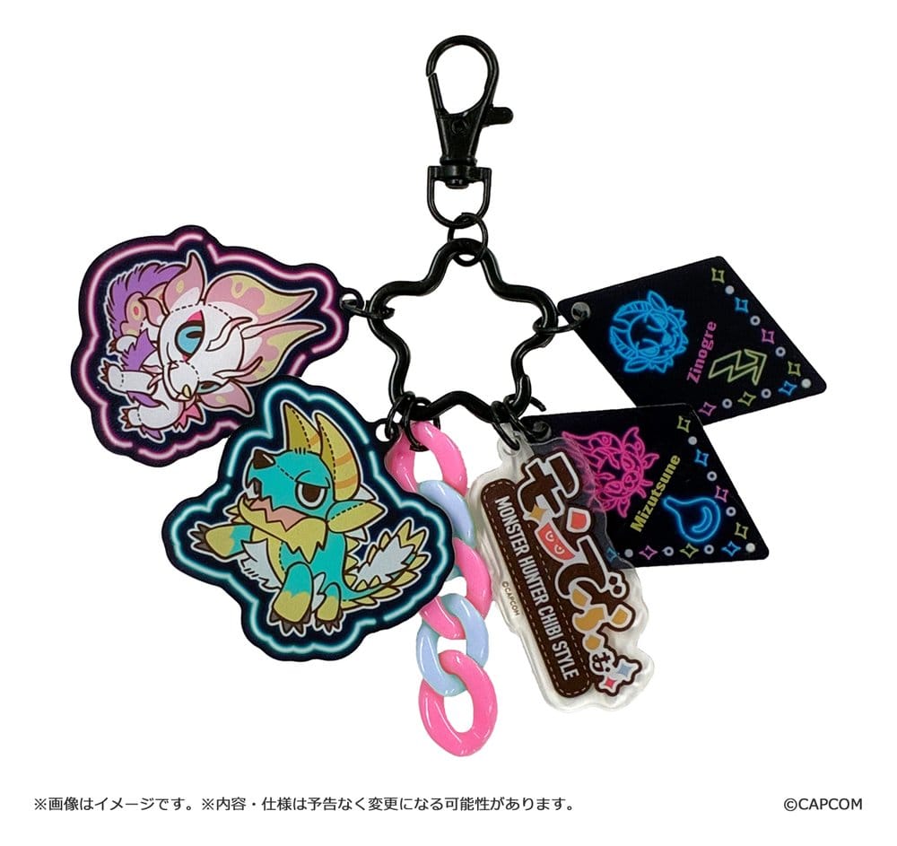 Monster Hunter Chibi Style Acryl-Schlüsselanhänger Multi Charm: Zinogre & Mizutsune - Preorder - ETA: 25.05.2027