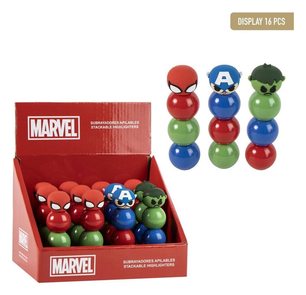 Marvel Stapelbare Textmarker Display (16) - Preorder - ETA: 25.09.2026