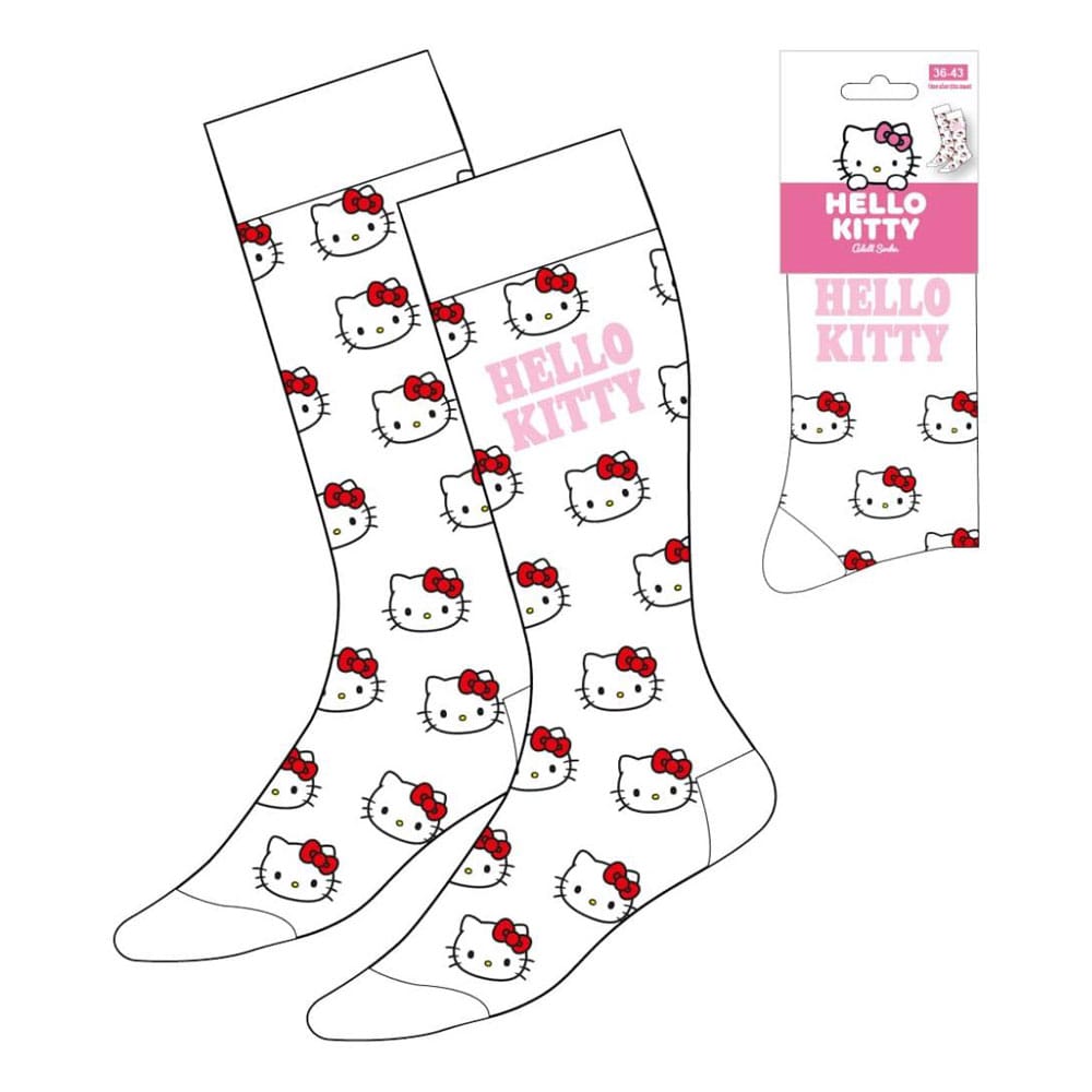 Sanrio Socken Hello Kitty Face White 36-43 - Versand: 7 Tage nach Bestellung