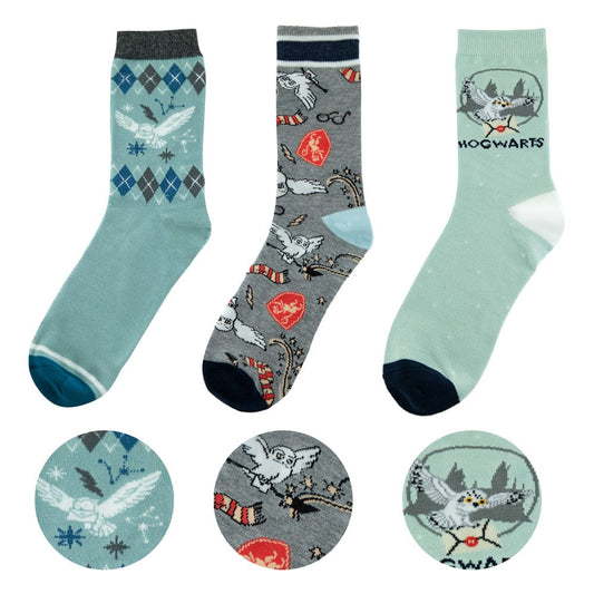 Harry Potter Socken 3er-Pack Hedwig - Versand: 5-7 Tage nach Bestellung