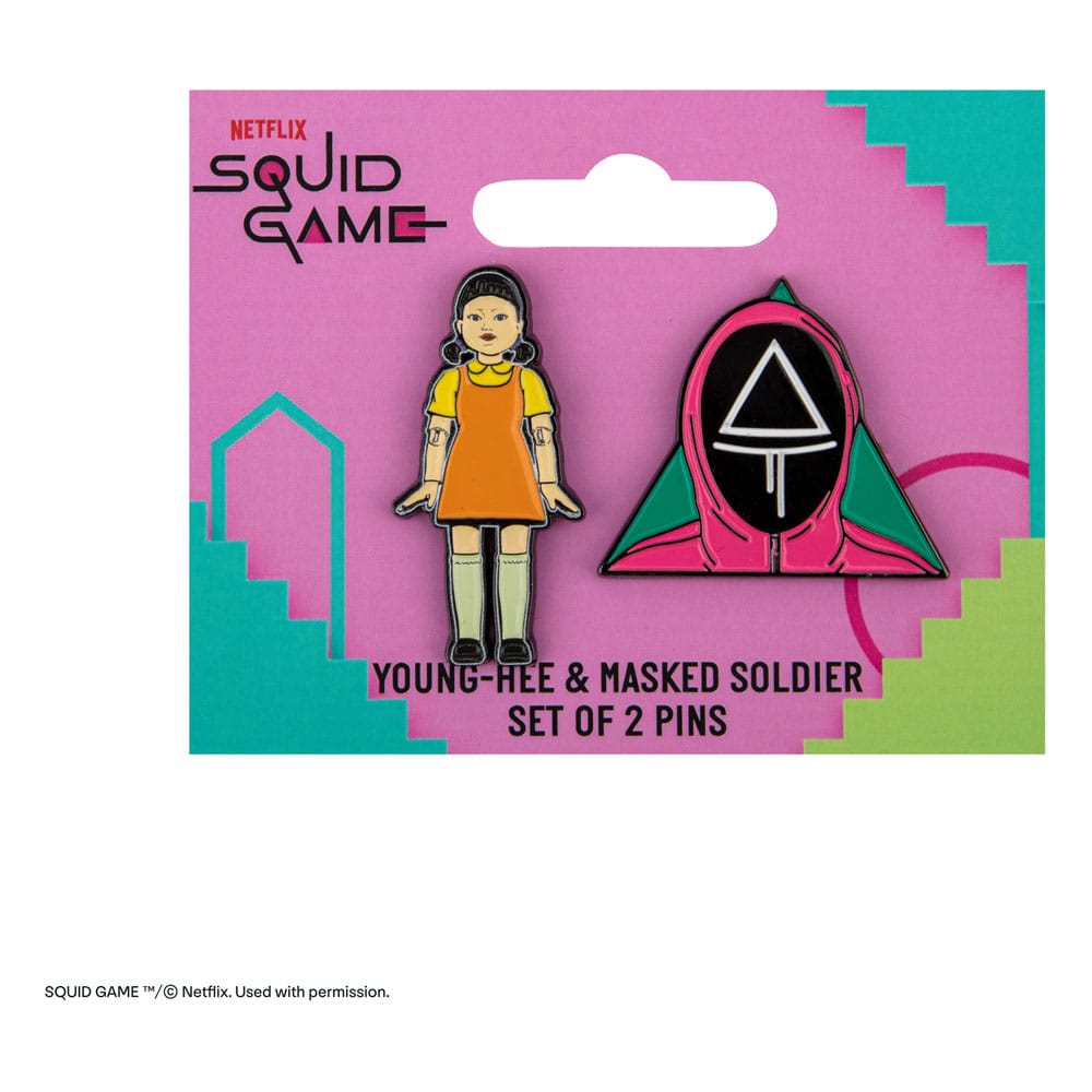 Squid Game Ansteck-Pins 2er-Pack Young-hee & Soldier - Versand: 5-7 Tage nach Bestellung