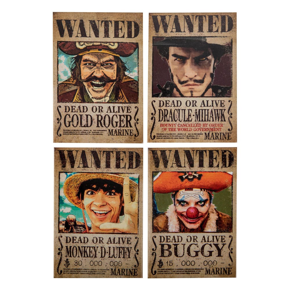 One Piece Magnet 4er-Pack Wanted - Versand: 5-7 Tage nach Bestellung