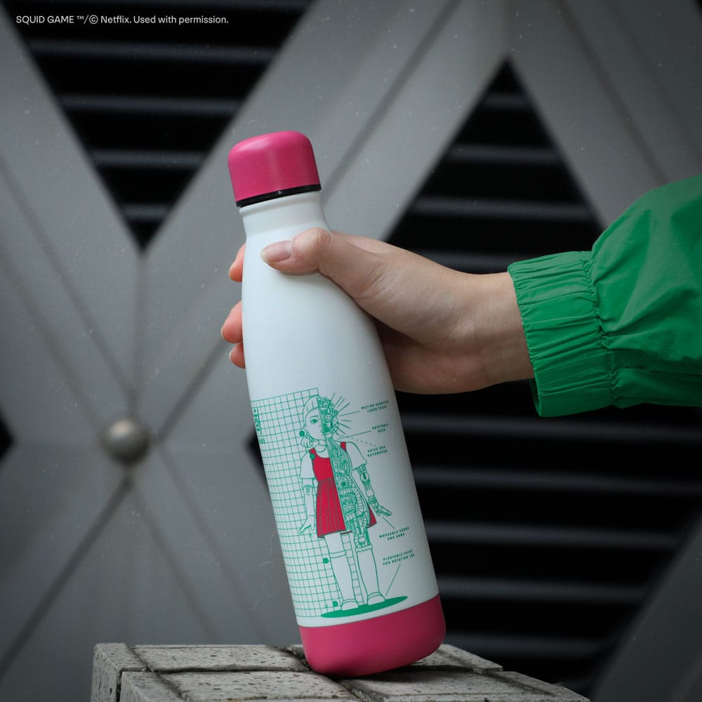 Squid Game Thermosflasche Young-hee Blue & White Print - Versand: 5-7 Tage nach Bestellung