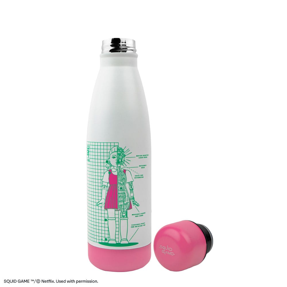 Squid Game Thermosflasche Young-hee Blue & White Print - Versand: 5-7 Tage nach Bestellung