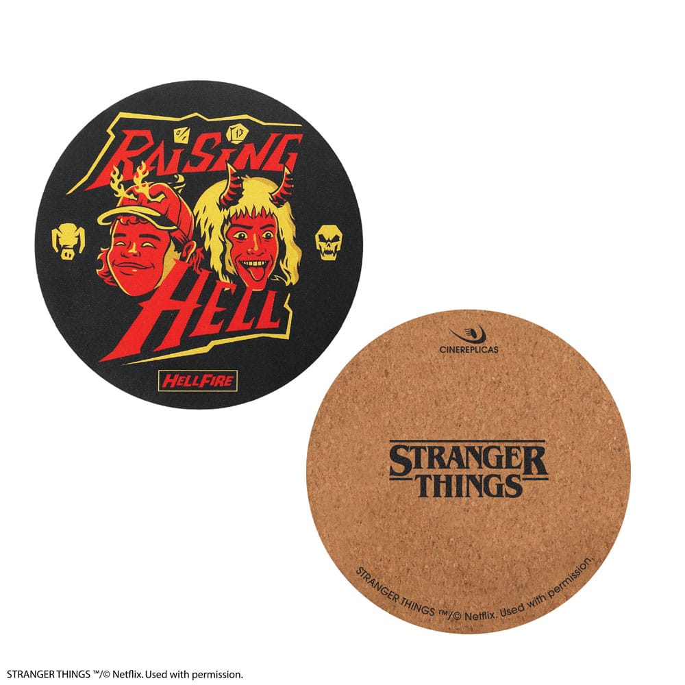 Stranger Things Untersetzer 4er-Pack Hellfire Club - Versand: 5-7 Tage nach Bestellung