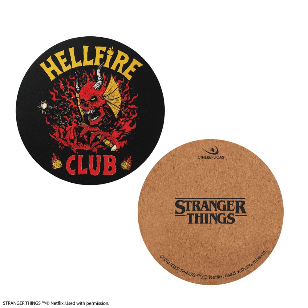 Stranger Things Untersetzer 4er-Pack Hellfire Club - Versand: 5-7 Tage nach Bestellung
