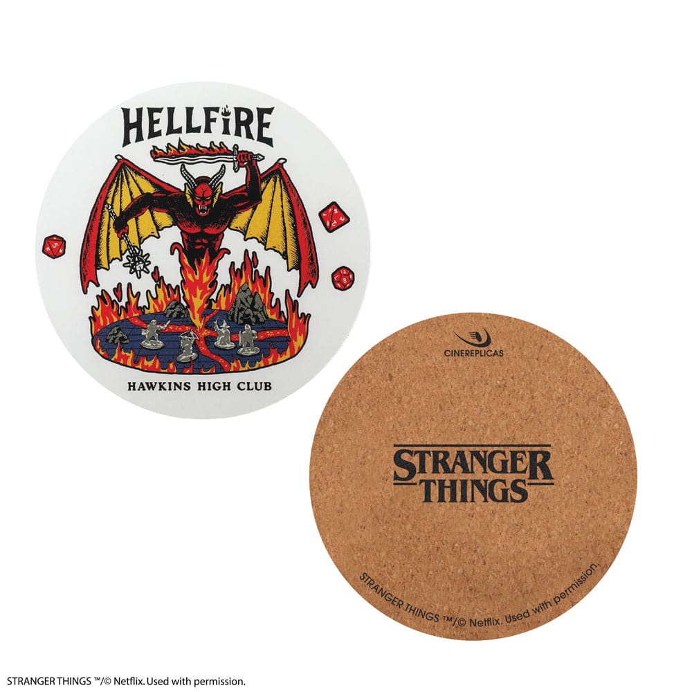 Stranger Things Untersetzer 4er-Pack Hellfire Club - Versand: 5-7 Tage nach Bestellung