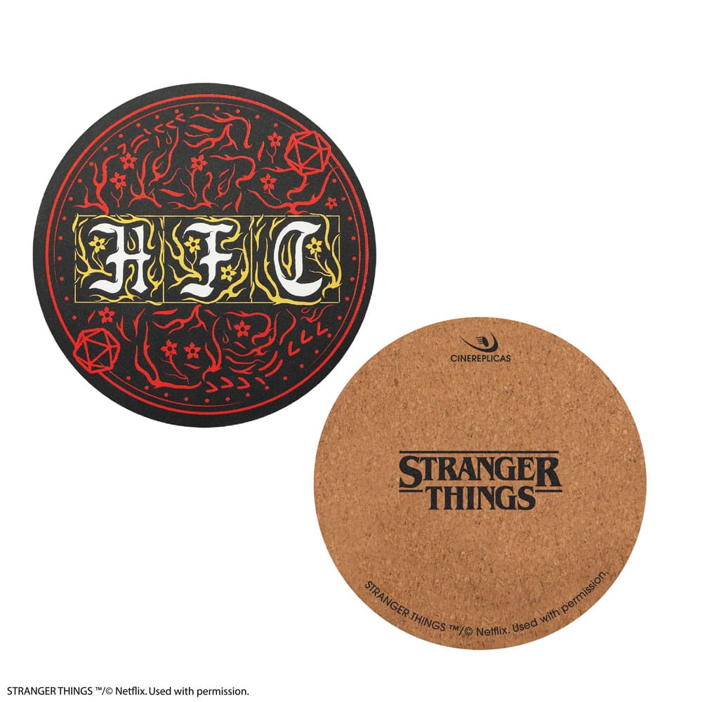 Stranger Things Untersetzer 4er-Pack Hellfire Club - Versand: 5-7 Tage nach Bestellung