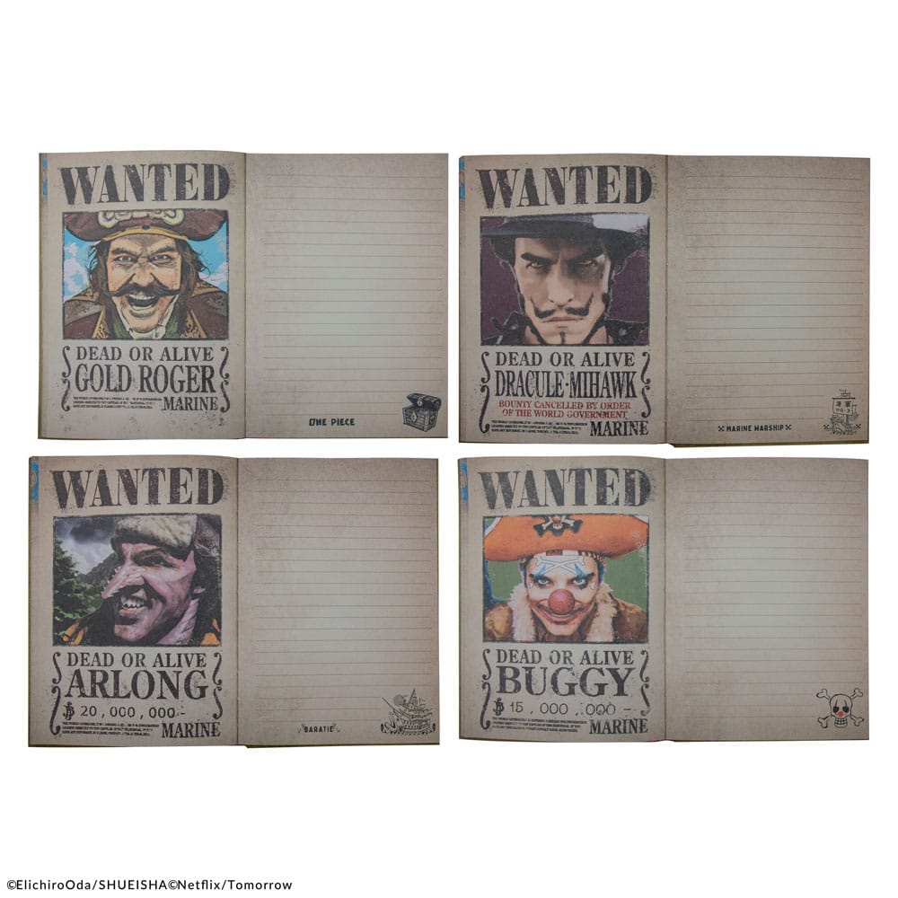 One Piece Notizbuch Wanted Posters - Versand: 5-7 Tage nach Bestellung
