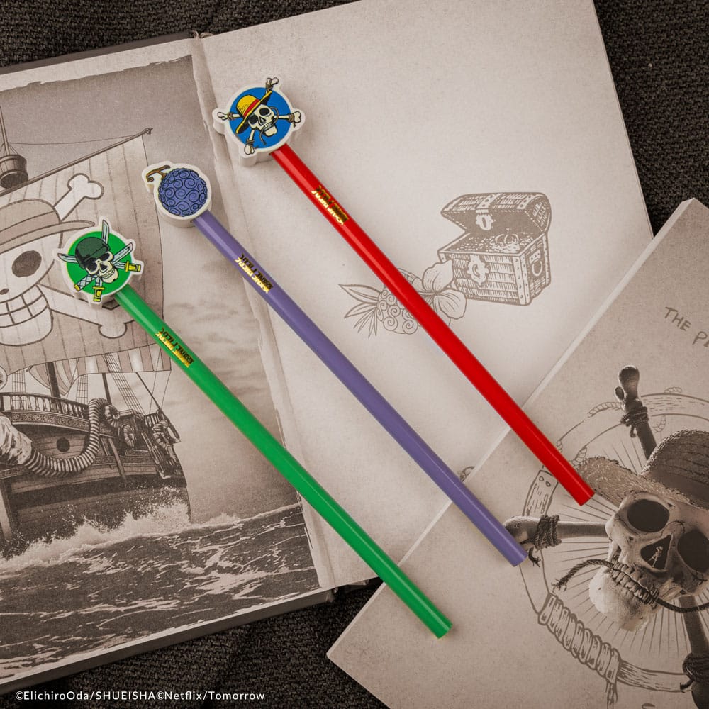 One Piece Bleistifte mit Radierertopper Gum-gum Fruit - Versand: 5-7 Tage nach Bestellung