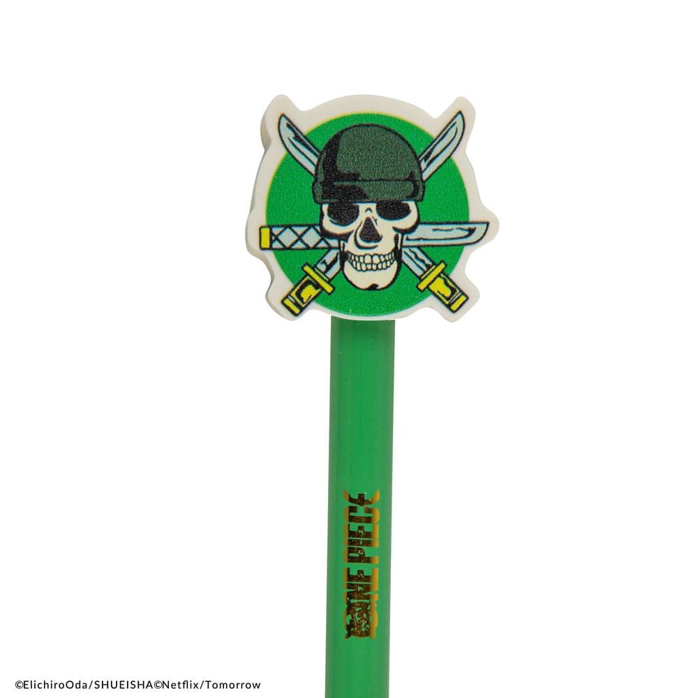 One Piece Bleistifte mit Radierertopper Zoro - Versand: 5-7 Tage nach Bestellung