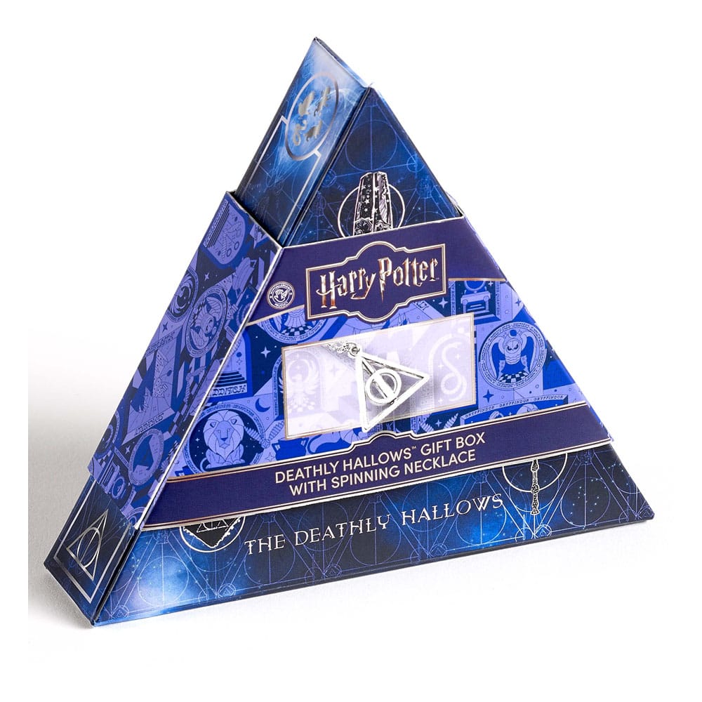 Harry Potter: Deathly Hallows drehende Halskette Geschenkset (Silberfarben) - Versand: 5-7 Tage nach Bestellung