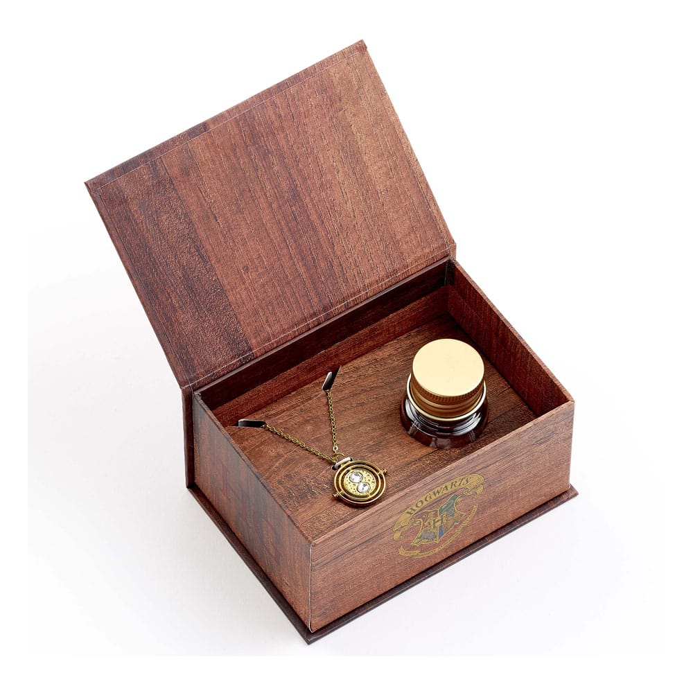 Harry Potter: Hermoine Potions Time Turner Halskette und Ohrringe Geschenkset (Goldfarben) - Versand: 5-7 Tage nach Bestellung