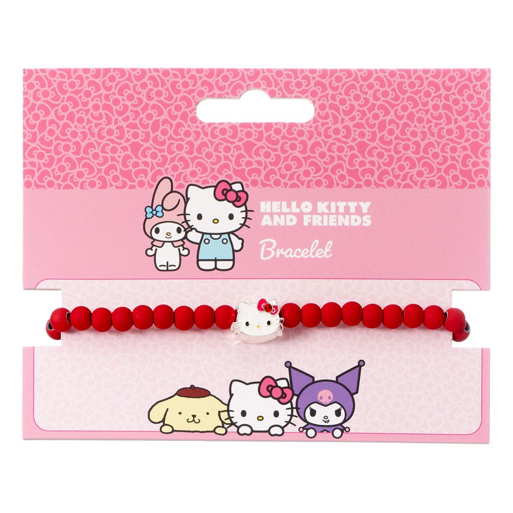 Hello Kitty Armband rote Perlen mit Hello Kitty Anhänger 21 cm - Versand: 5-7 Tage nach Bestellung