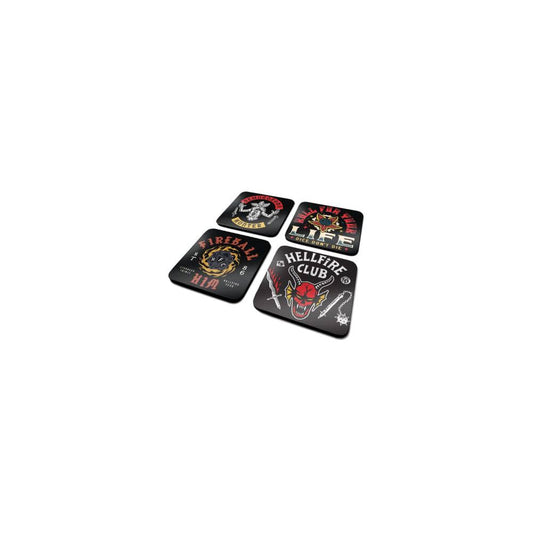 Stranger Things 4 Untersetzer 4er-Pack Hellfire Club  - Preorder - ETA: 02.01.2026