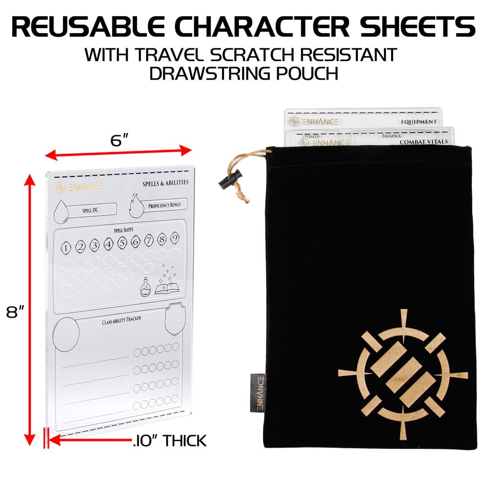 Enhance RPG Series Acryl Charakterbögen Set *Englische Version* - Preorder - ETA: 17.10.2025