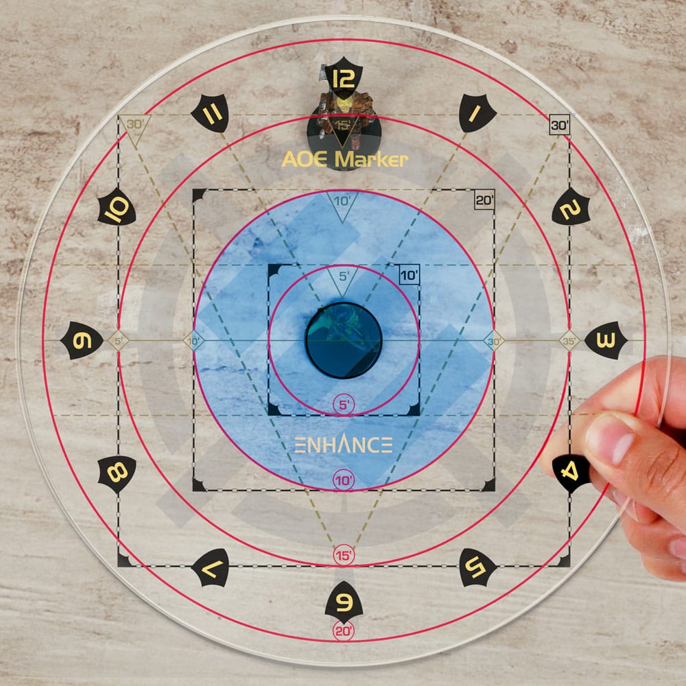 Enhance RPG Series 30ft Spell AoE Damage Template - Versand: 5-7 Tage nach Bestellung
