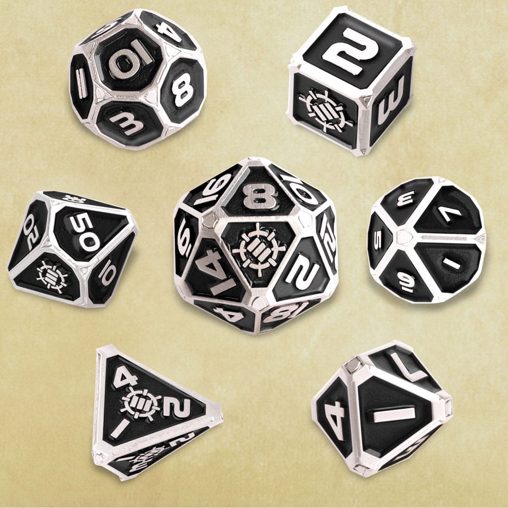 Enhance Tabletop Series Metall RPG Würfel Set Black (7) - Versand: 5-7 Tage nach Bestellung