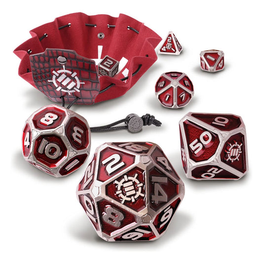 Enhance Tabletop Series Metall RPG Würfel Set Red (7) - Versand: 5-7 Tage nach Bestellung