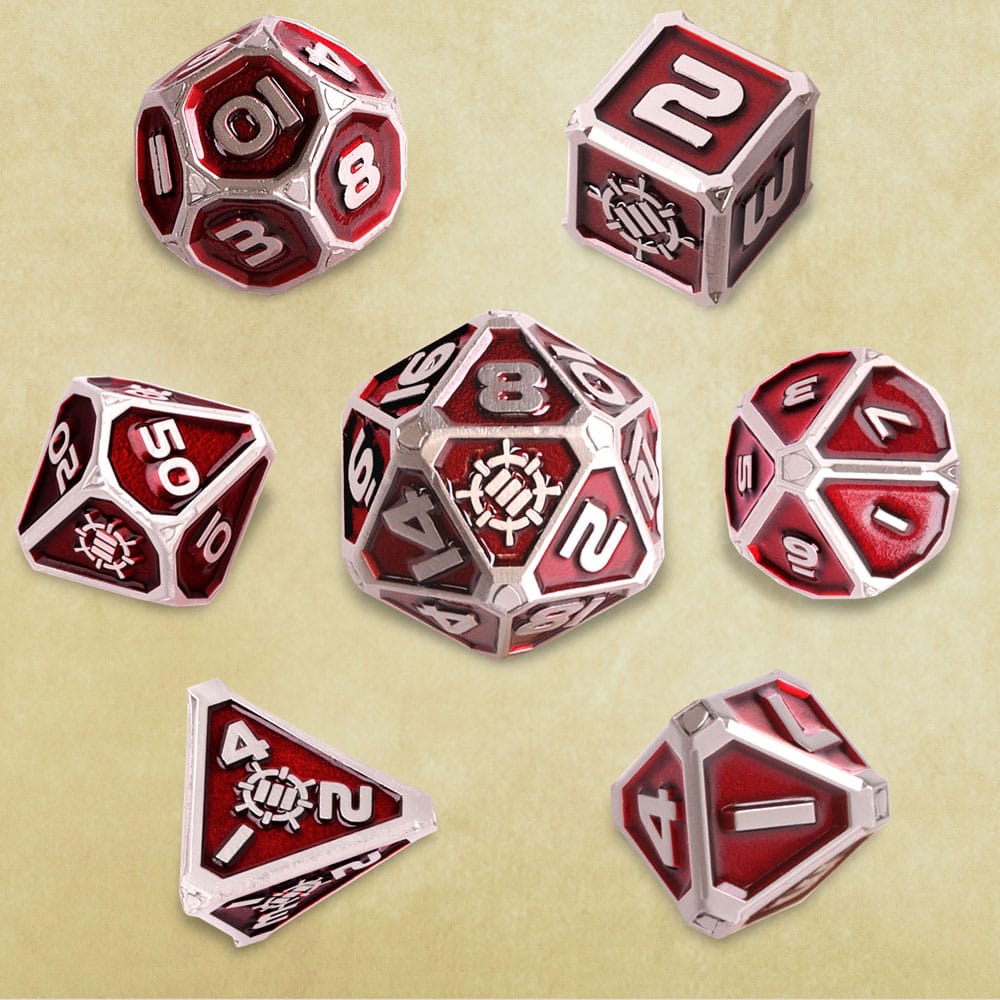 Enhance Tabletop Series Metall RPG Würfel Set Red (7) - Versand: 5-7 Tage nach Bestellung