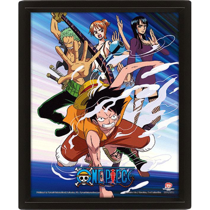 One Piece 3D-Effekt Poster Straw Hat Pirates Assault 26 x 20 cm - Versand: 7 Tage nach Bestellung