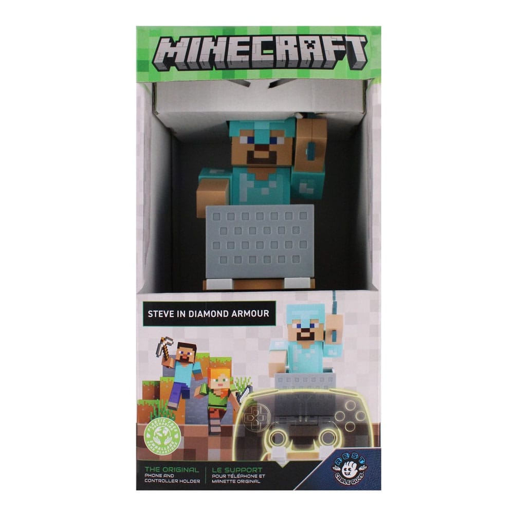 Minecraft Cable Guys Lade-Halter Steve in Diamond Armour 22cm - Versand: 5-7 Tage nach Bestellung