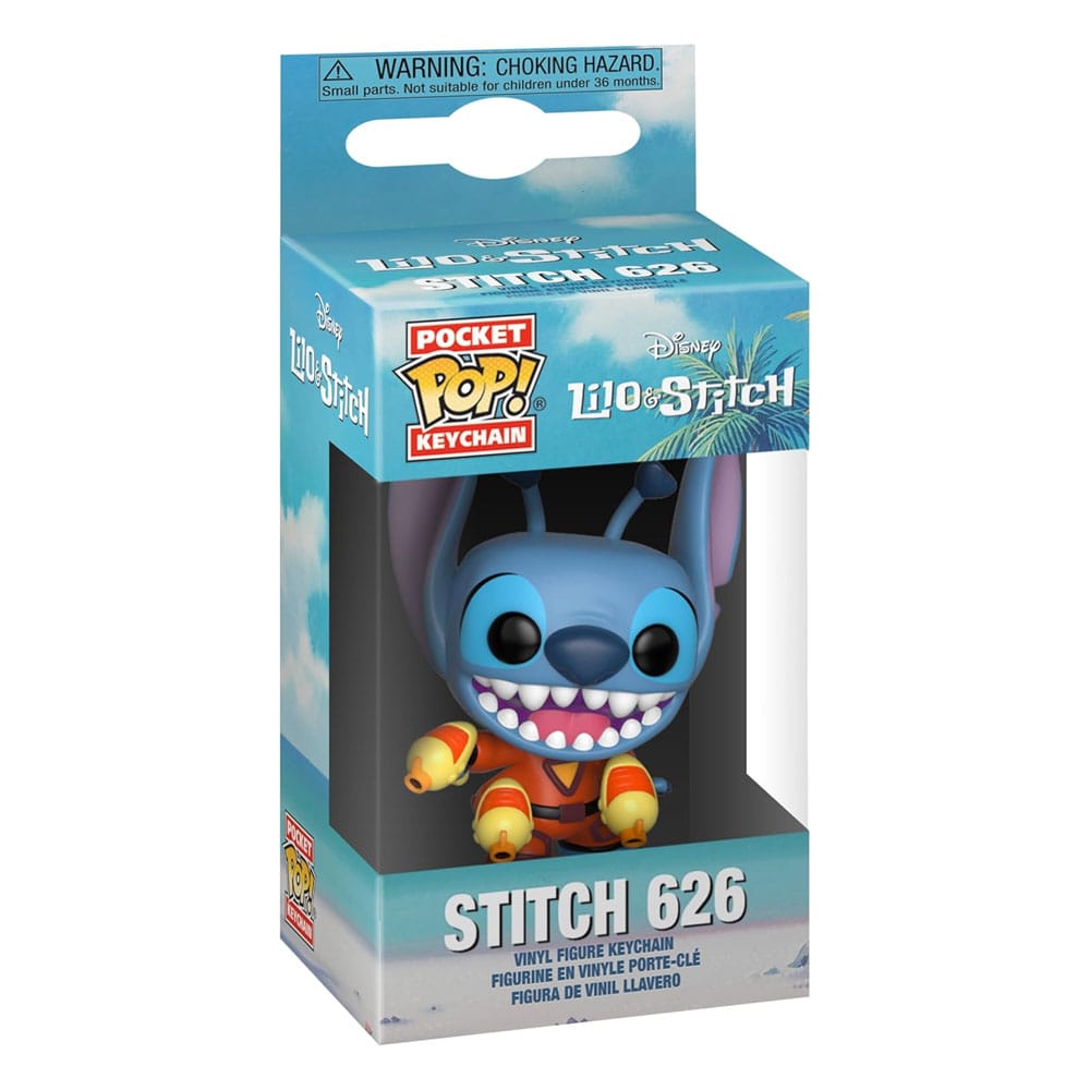 Lilo & Stitch POP! Vinyl Schlüsselanhänger 4 cm Stitch w/ Blaster Display (12) - Versand: 5-7 Tage nach Bestellung