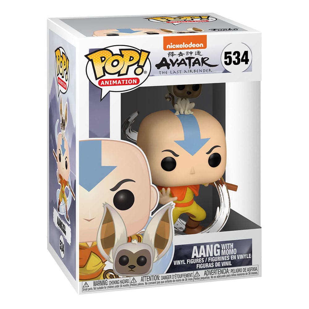 Avatar Der Herr der Element POP! Animation Vinyl Figur Aang w/ Momo 9 cm - Versand: 7 Tage nach Bestellung