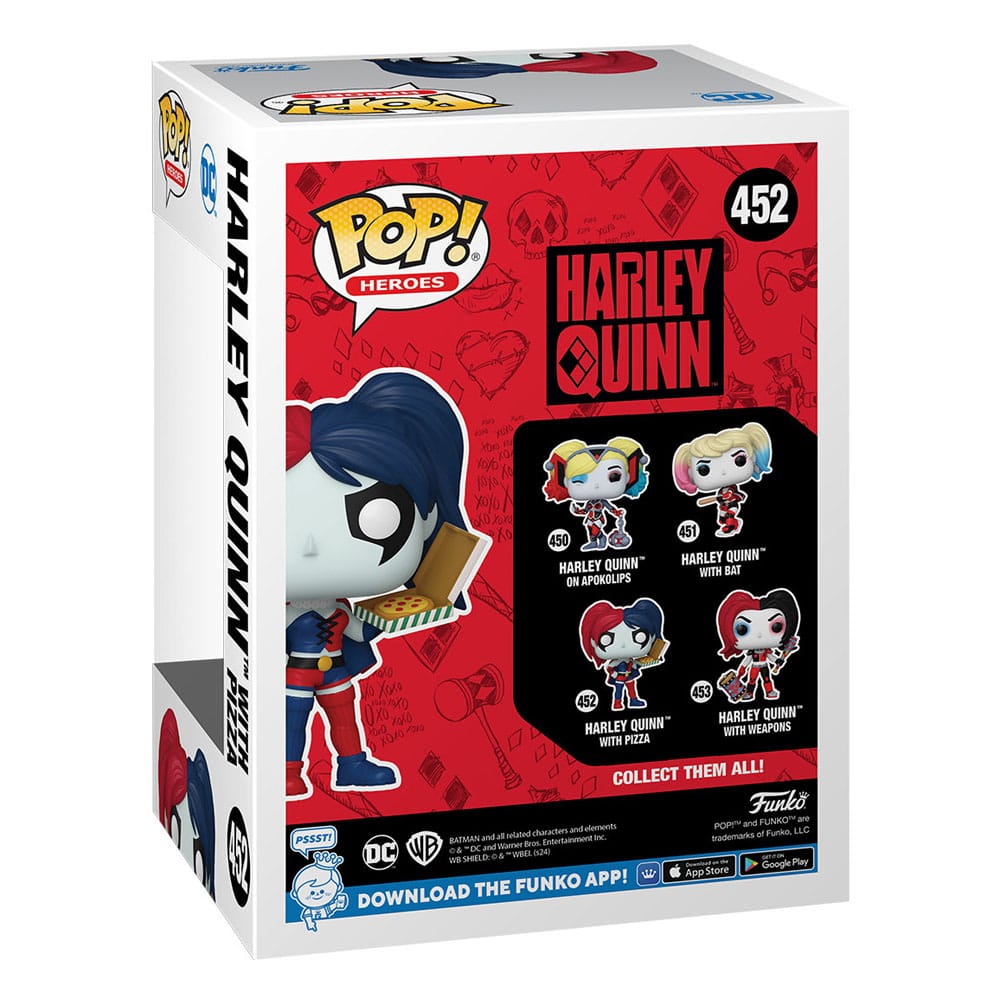 DC Comics: Harley Quinn Takeover POP! Heroes Vinyl Figur Harley with Pizza 9 cm - Versand: 5-7 Tage nach Bestellung