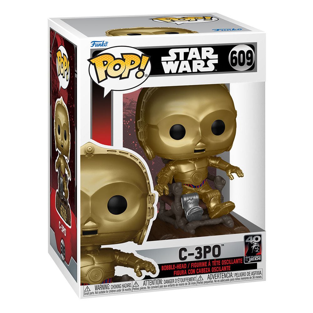 Star Wars Return of the Jedi 40th Anniversary POP! Vinyl Figur C3P0 in chair 9 cm - Versand: 5-7 Tage nach Bestellung