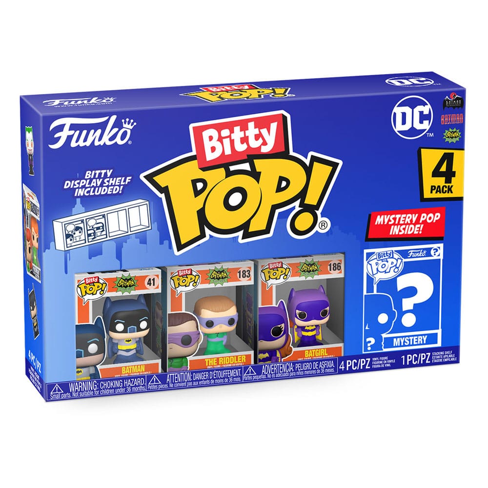 DC Bitty POP! Vinyl Figuren 4er-Pack Batman Adam West 2,5 cm - Versand: 5-7 Tage nach Bestellung