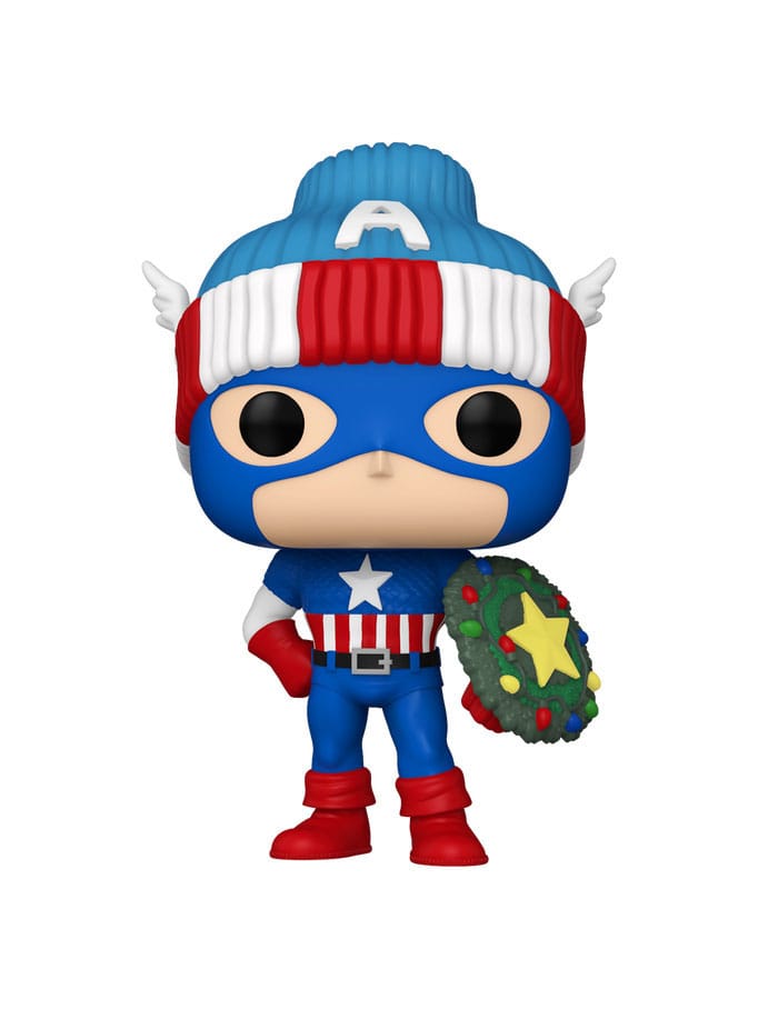 Marvel POP! Vinyl Figur Holiday Capt. America 9 cm - Versand: 5-7 Tage nach Bestellung